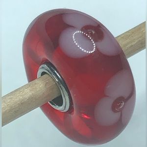 Trollbeads Red Bead with flowers